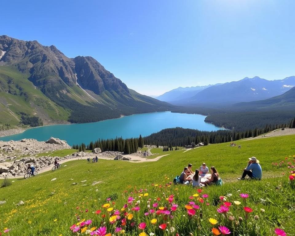 Aktivitäten in der Berglandschaft