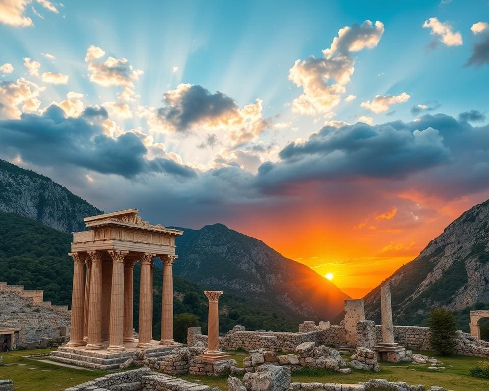 Historische Ruinen in Delphi, Griechenland