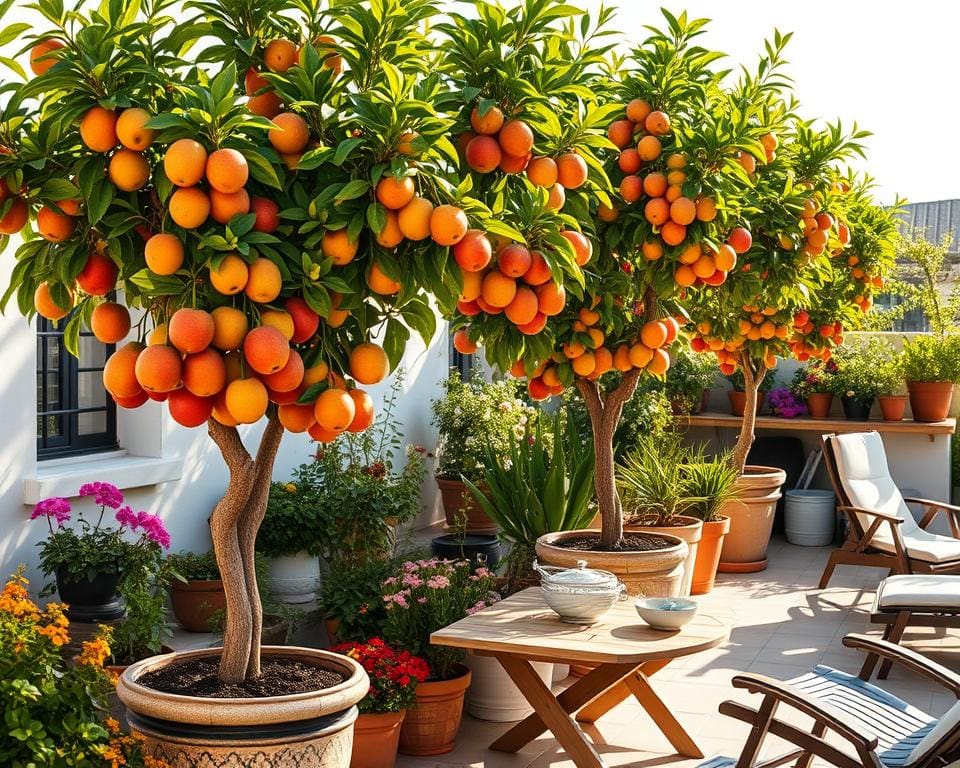 Obstbäume auf Terrassen: So gelingt die Ernte im Kübel