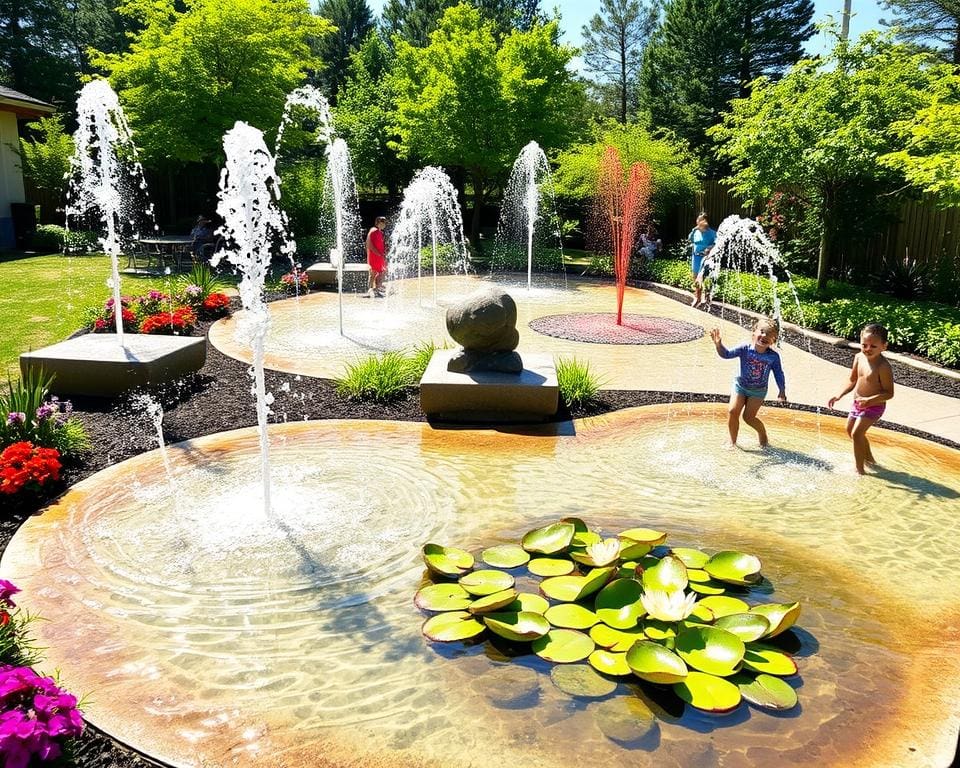 Wasserspiele im Garten