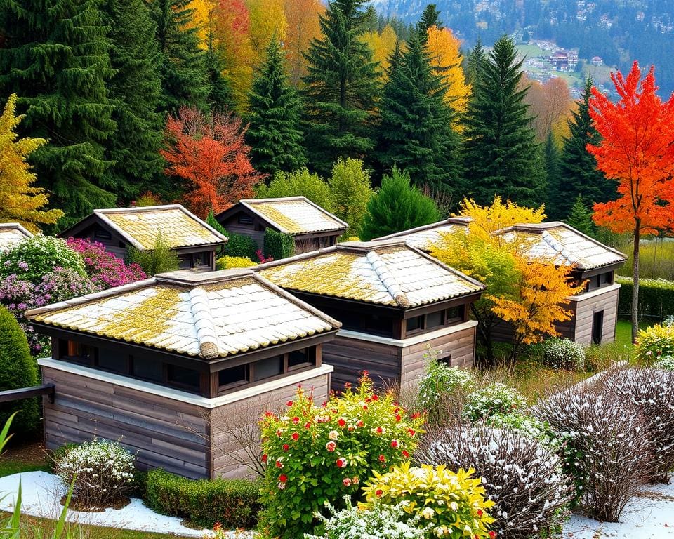 freistehende Terrassendächer im Frühling, Sommer, Herbst und Winter