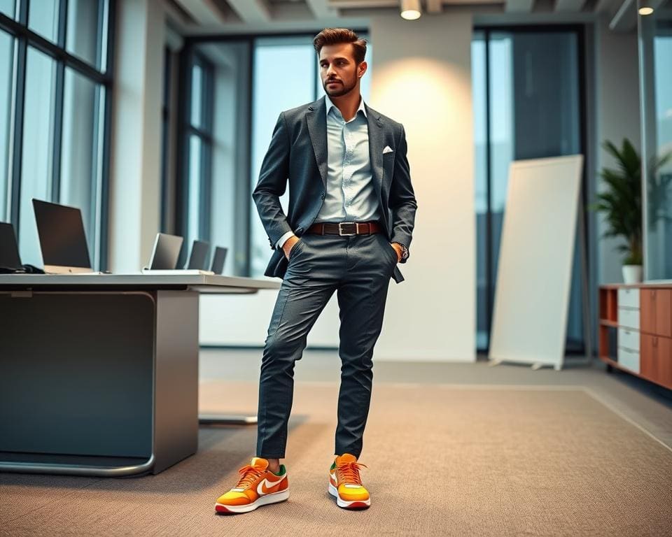 Business Look mit Sneakern