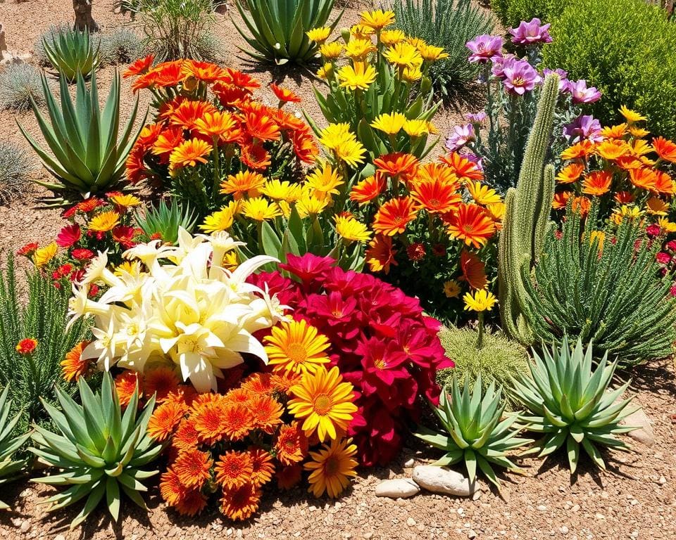 Garten Gestaltung mit verschiedenen Farben und Texturen