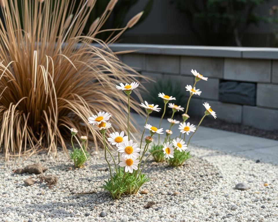 Mauerblümchen und Trockenpflanzen für minimalistische Gärten