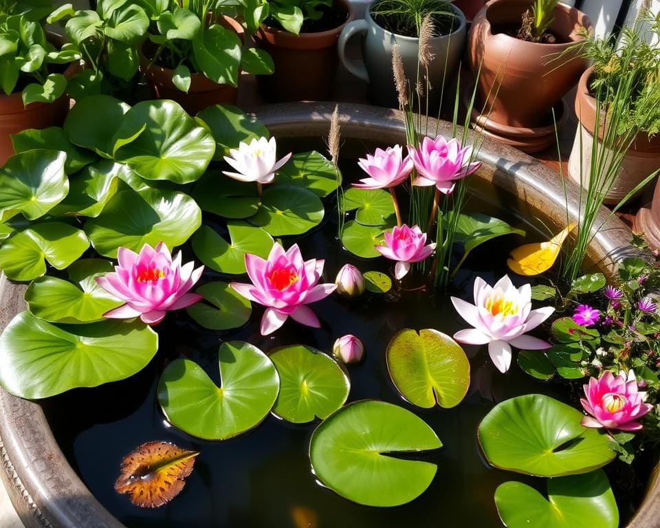 geeignete Wasserpflanzen Balkon