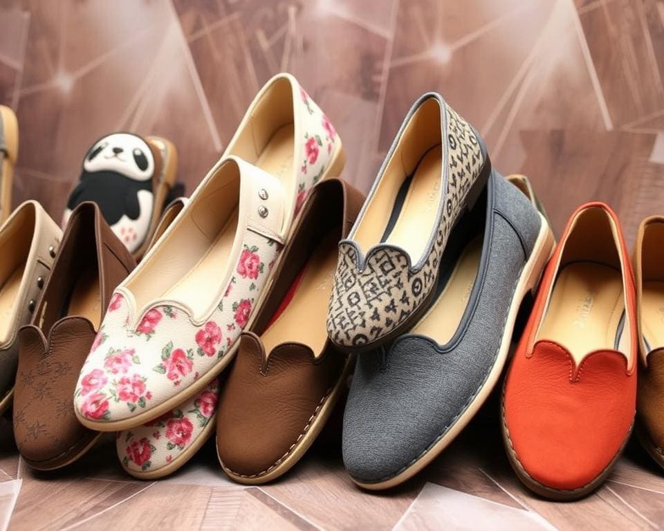 Flache Schuhe in verschiedenen Designs