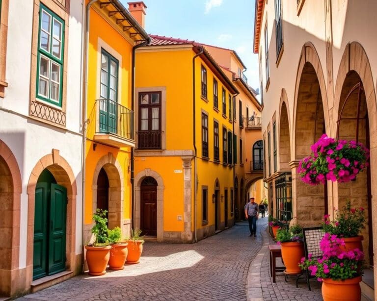 Historische Gassen in Coimbra, Portugal