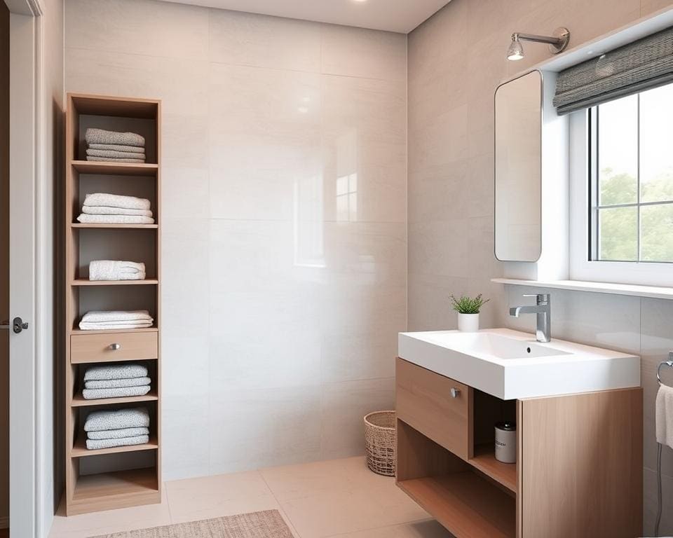 Welche Stauraumlösungen eignen sich für kleine Bäder?